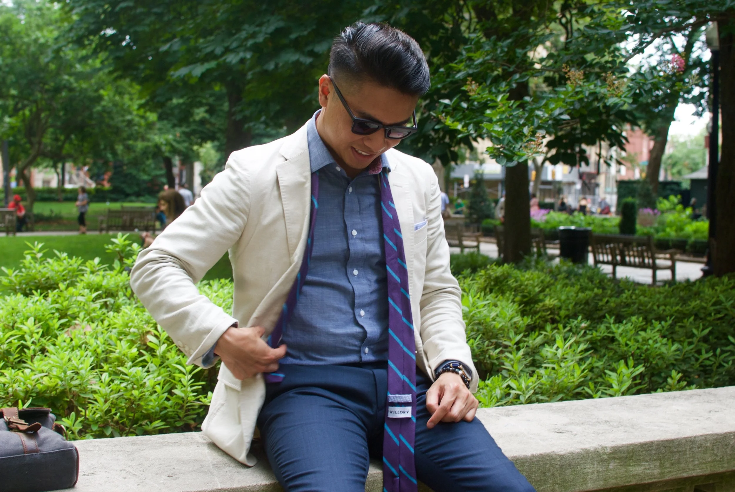 Red and best sale blue outfit men